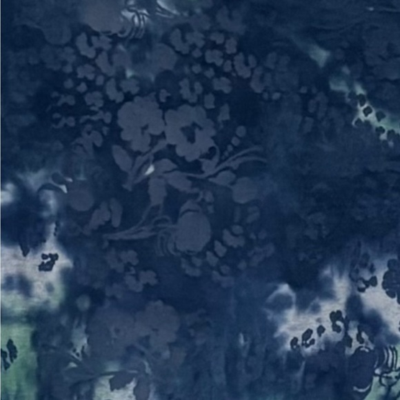 ECO YOGA organic cotton tie-dye blue floral burnout waterfall cardigan wrap M - Picture 5 of 10